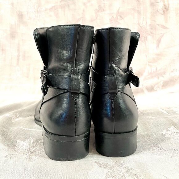 BLACK LEATHER ANKLE BOOTS by ALDO SIZE 8.5 - Picture 4 of 6